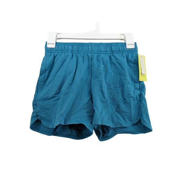All in Motion Performance Core Shorts L 10 12 Teal Green Girls Sweats Mid Rise - Picture 1 of 7